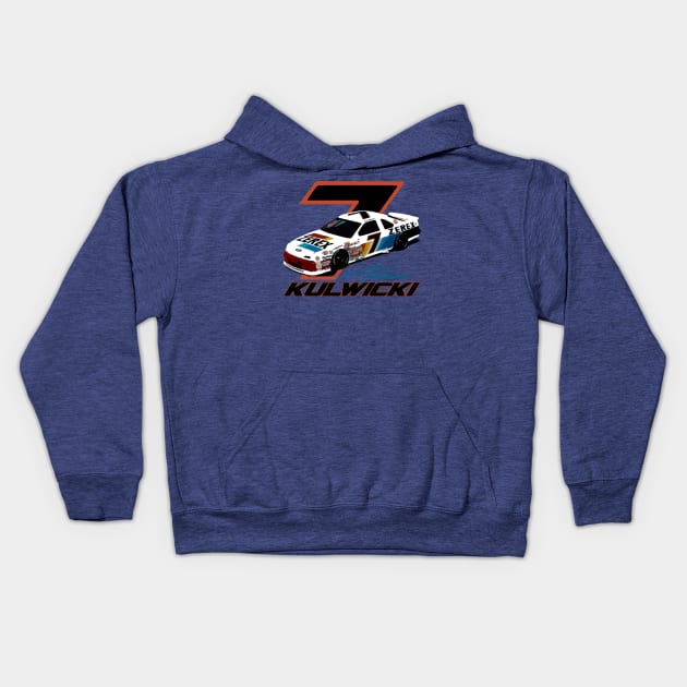 Alan Kulwicki 1990 Kids Hoodie by stevenmsparks